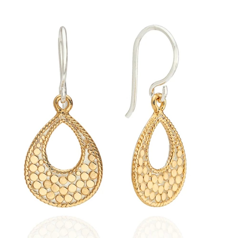 Small open drop earrings - gold